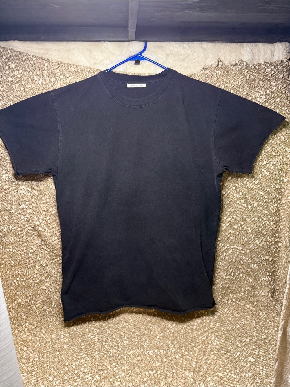 John Elliott Black Short-Sleeve Crewneck T-Shirt